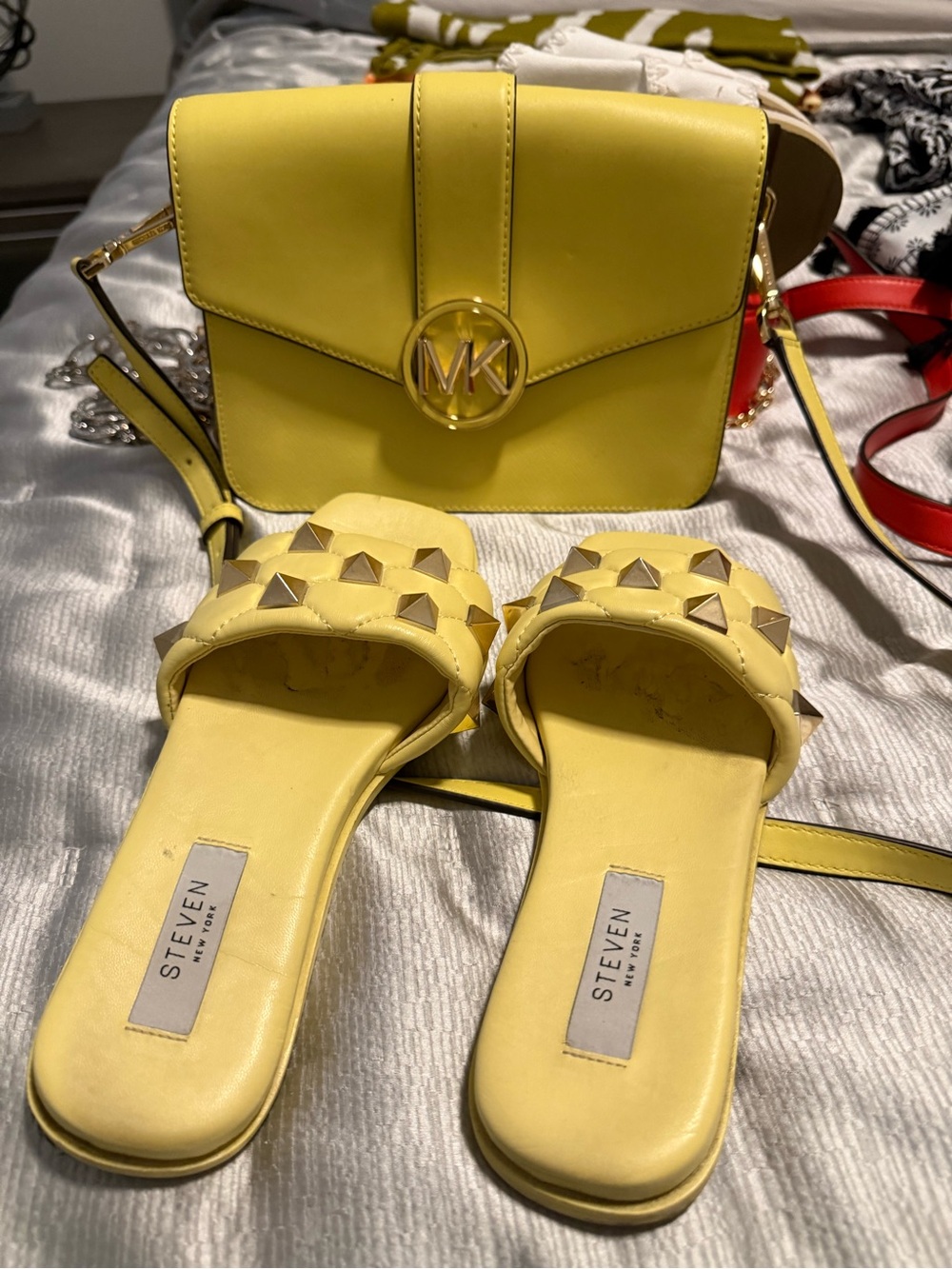 Michael Kors Bright Yellow MK Signature Crossbody - Picture 6 of 6